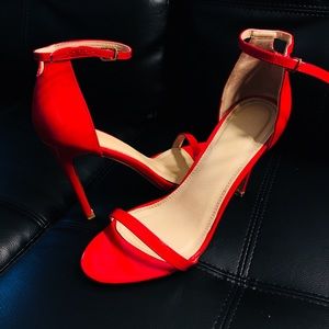 Fire truck red strap ankle sandals